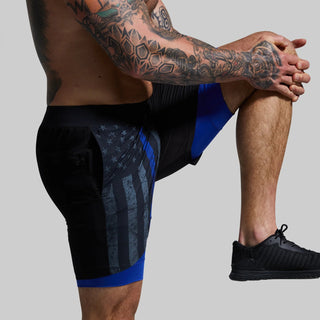 BORN PRIMITIVE - Versatile Short w/ Compression 7" (Thin Blue Line Gunmetal) - Wodabox