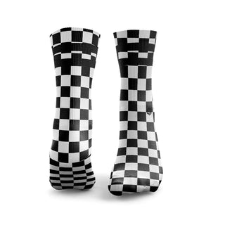 Chaussettes - Checkerboard black 2Stripe - Wodabox